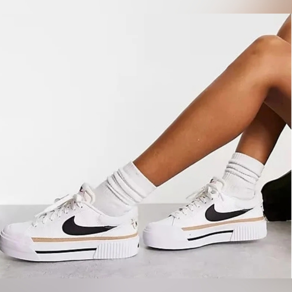 Nike Court Legacy Lift Platform Sneakers Size 9 New MSRP $94.99 - Picture 1 of 10